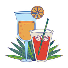 Summer and beach vacations cartoons