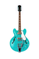 Electric Guitar, turquoise, 6 String isolated on white