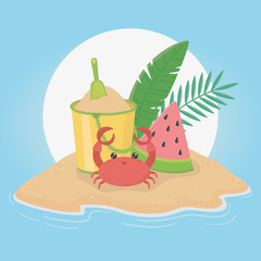 Summer and vacation icon set design