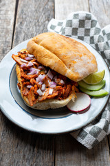 Mexican food: pork sandwich also known as 