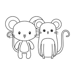 cute mouses animals isolated icon