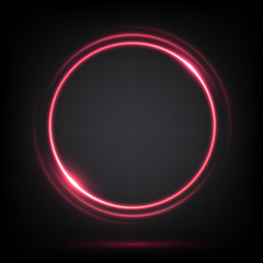 Glowing circle. Round shiny frame on a transparent background