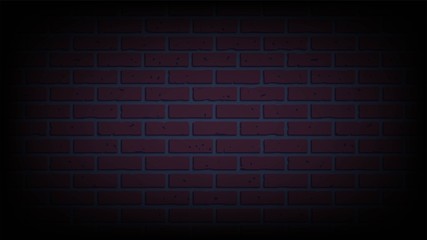 Vector background with brick wall in the dark