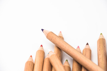 Color pencil isolated on white background with copy space