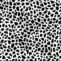 Black and white abstract animal print. Seamless vector pattern.