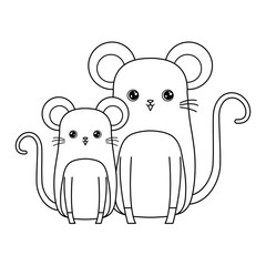 cute mouses animals isolated icon