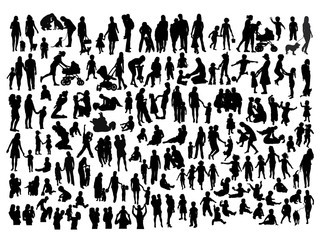 Family Silhouettes, art vector design