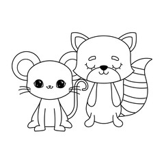 cute mouse with cat animals isolated icon