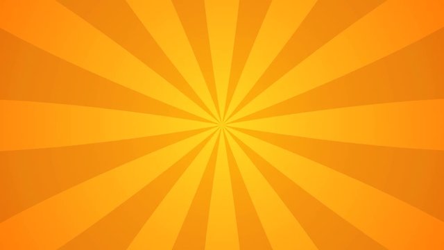 Orange and yellow sunburst or starburst background slowly rotating background template