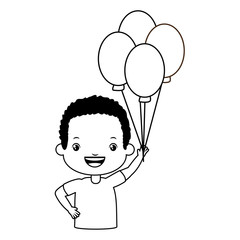 smiling boy with balloons