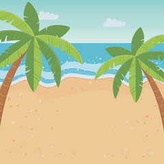 Fototapeta na wymiar Palm tree of summer season design vector illustration