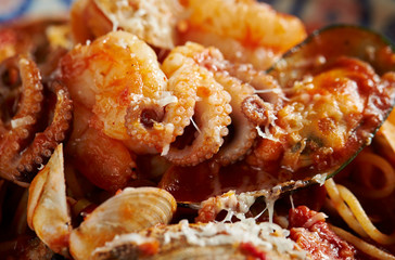 Octopus and seashells tomato spaghetti