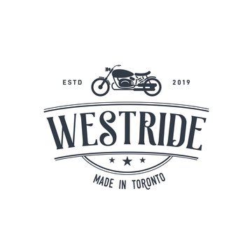 Vintage classic motorcycle illustration logo design