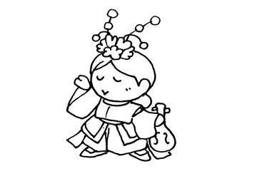 弁天様・塗り絵