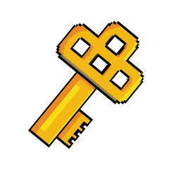 Isolated medieval key design vector illustration