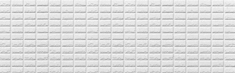 Panorama of White concrete or cement modern tile wall background and texture