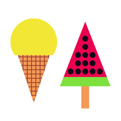 Ice cream geometric illustration isolated on background