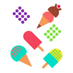 Ice cream geometric illustration isolated on background