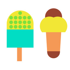 Ice cream geometric illustration isolated on background