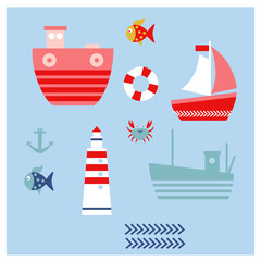 Sea pattern geometric illustration isolated on background