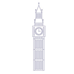 Big Ben geometric illustration isolated on background