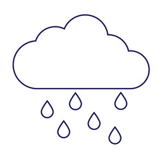 Rainy cloud geometric illustration isolated on background