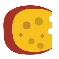 Fototapeta premium Piece of cheese geometric illustration isolated on background