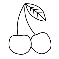 Cherries hand drawn illustration isolated on background