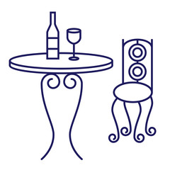 Cafe table geometric illustration isolated on background