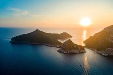 Porto Timoni is an amazing beautiful double beach in Corfu, Greece