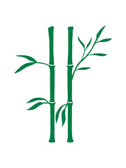 2 bambus pflanzen silhouette viele stamm baum blätter asiatisch cool design gras comic cartoon