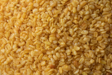 close up of Fried Mung Bean on plastic box