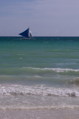 A seascape with a yacht