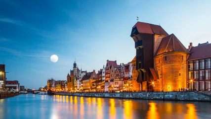 Poster Harbor at Motlawa river with old town of Gdansk © Aleh Varanishcha
