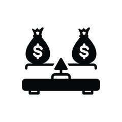 Black solid icon for budget balance 