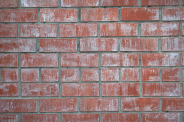 brick wall with the appeared salt
