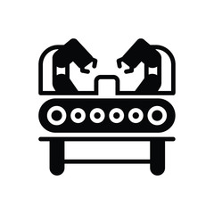 Black solid icon for machinery production 