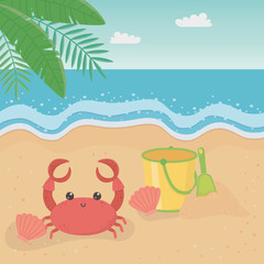 Summer and vacation icon set design