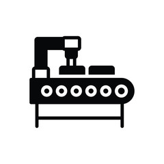 Black solid icon for production 