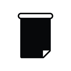 Black solid icon for blank page 