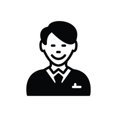 Black solid icon for happy