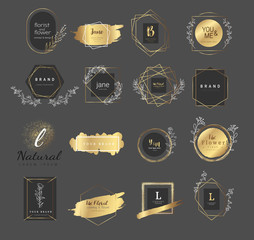 Premium floral logo templates for wedding,luxury  logo,banner,badge,printing,product,package.vector illustration
