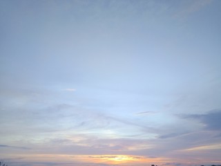 Beautiful sunset and evening sky with clouds for background 