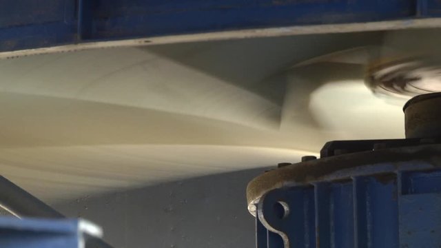Big industrial ventilation fan. ventilating shaft