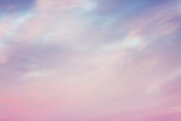 Marshmallow pink dawn on the sky, background, horizontal. Space for text.