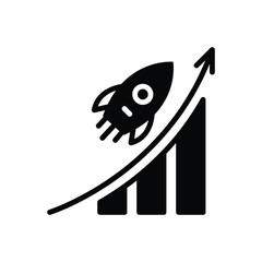 Black solid icon for career advancement 