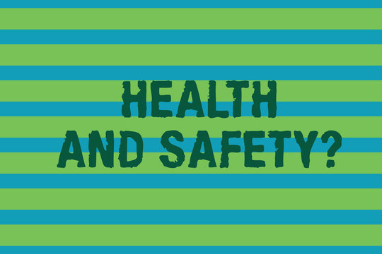 Word writing text Health And Safety Question. Business photo showcasing regulations and procedures to prevent accident or injury Seamless horizontal lines background drawing lines. Simple wallpaper