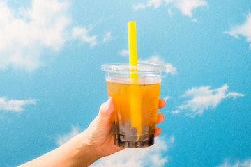 タピオカアイスティー　Asian style Tapioca bubble tea