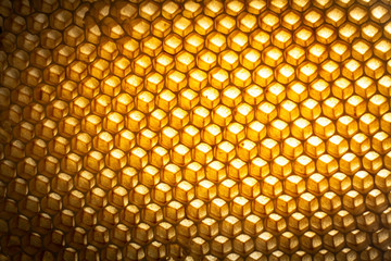 Naklejka premium Tekstura pustych plastrów miodu woskowych zbudowanych przez pszczoły bez udziału człowieka