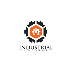Obraz premium Industrial company logo design vector template icon